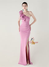 Mermaid One Shoulder Split Beading Prom Dress