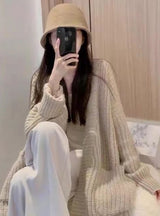 Medium and Long Loose Over-the-knee Sweater Coat