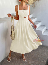 Holiday Style High Waist Suspender Dress