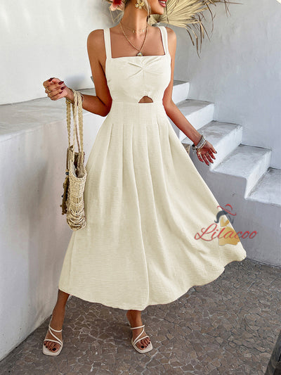 Holiday Style High Waist Suspender Dress