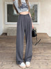 Elastic Waist Straight High Waist Loose Pants