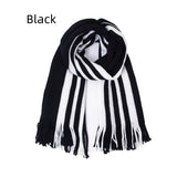 Striped Solid Color Long Tassel Scarf