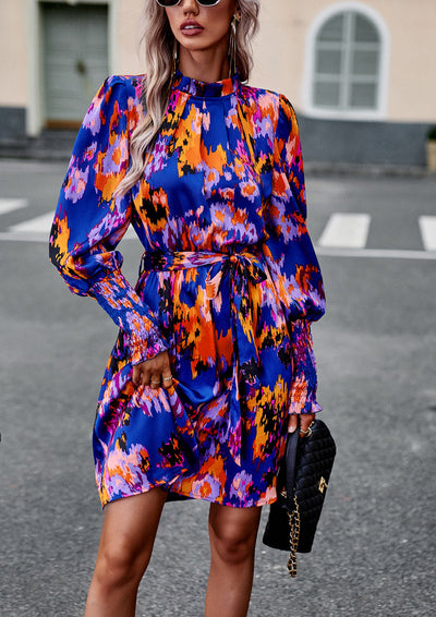 Women Printed Long-sleeved Dress