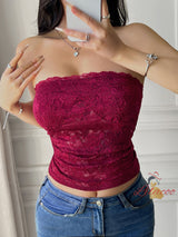 Sexy Tube Top Solid Color Knit Top