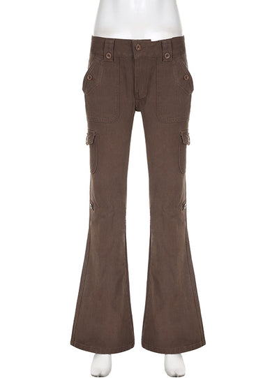 Button Tooling Bell Bottoms Trousers Pant