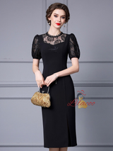 Apricot Lace Split Mother Of The Bride Dress