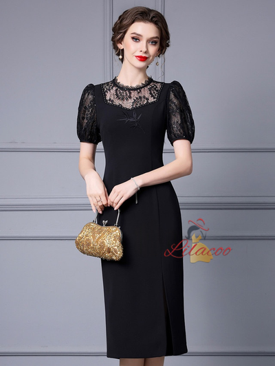 Apricot Lace Split Mother Of The Bride Dress