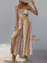 Summer Printed Casual Sleeveless Jumpsuit