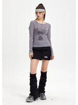 Printed Long Sleeve Shirt T-shirt