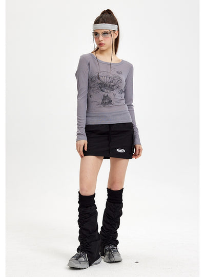 Printed Long Sleeve Shirt T-shirt