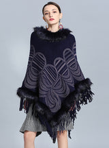 Cashmere-like Pullover Cloak Shawl Coat