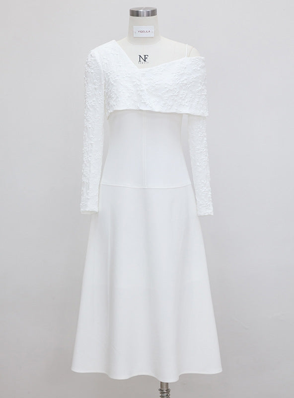 One Shoulder Slim-fit Long Sleeve Dress