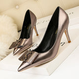 Pointed Shallow Mouth Thin Heels Shoes