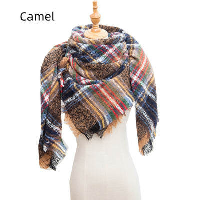 Plaid Thorn Wool Scarf Shawl