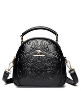 Round Bag Embossed Shoulder Slung Handbag