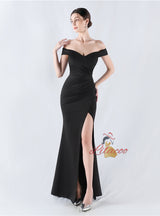 Mermaid Off the Shoulder Pleats Prom Dress