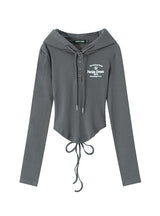 Hooded Sexy Backless Long Sleeve T-shirt