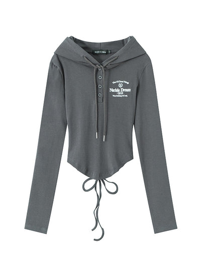 Hooded Sexy Backless Long Sleeve T-shirt