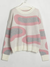 Cloud Irregular Contrast Color Sweater