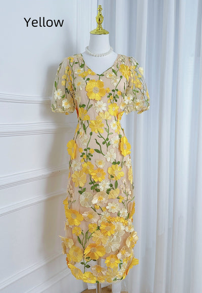 Heavy Industry Three-dimensional Flower Dress