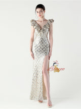 Mermaid Sequins Beading Prom Dress