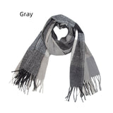 Thickened Fringed Rainbow Plaid Scarf