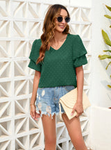 Loose Leisure Holiday V-neck T-shirt