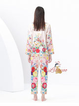 Palace Printed Long-sleeved Shirt+Wide-leg Pants Two-piece Suit