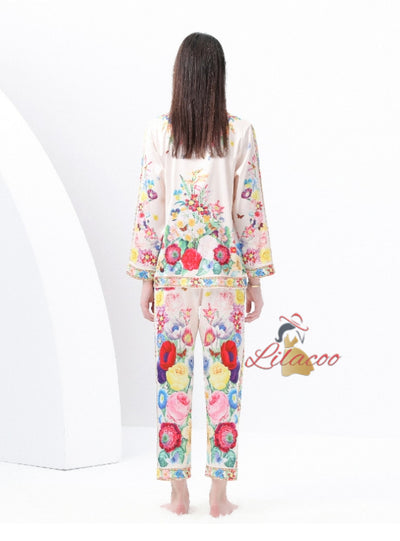 Palace Printed Long-sleeved Shirt+Wide-leg Pants Two-piece Suit