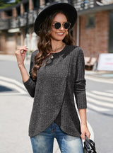 Fall/Winter Knitwear Crewneck Split Top