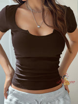 Solid Color Short-sleeved Shirt T-shirt