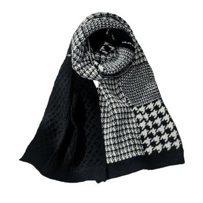 Thickened Warp Knitted Houndstooth Wool Scarf