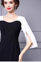 Black Split Beading Mother Of The Bride Dress