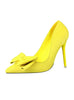High Heel Pointed Suede Bow Shoes