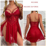 Sexy Mesh Perspective Lace Sling Nightdress Pajamas