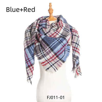 Women Small Plaid Square Scarf