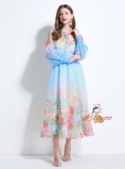 Palace Printed Breasted Slim Dress