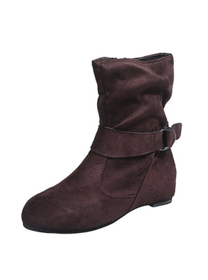 Mid-tube Buckle Autumn and Winter Booties