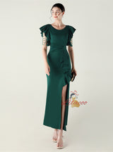 Mermaid Scoop Split Beading Prom Dress