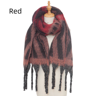 Thickened Coarse Tassel Jacquard Scarf