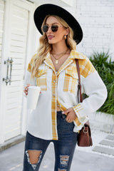 Lamb Wool Long Sleeve Splicing Pocket Woolen Coat