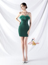 Sexy Strapless Button Short Prom Dress