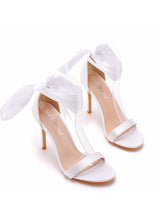 Ribbon Satin Strap High-heeled Sandals