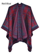 Retro Camouflage Plaid Split Shawl