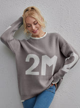 Women Loose Letter Warm Sweater