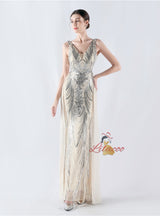 V-neck Sequins Mermaid Prom Dress