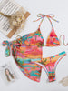 Three-piece Swimsuit Mesh Printed Beach Bikini