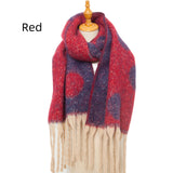 Thickened Jacquard Tassel Polka Dot Scarf