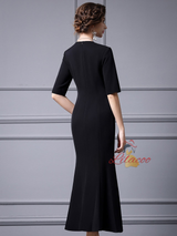 Yellow Short Sleeve Mother Of The Bride Dress