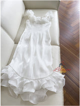 Strap Party White Banquet Dress